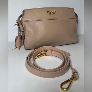 Prada Beige Saffiano Leather Crossbody